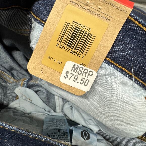 Levi's 501 Jeans Mens 40x30 ACTUAL Original Button Fly Blue Denim Dark Wash NEW - Picture 5 of 11